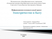 Презентация по технологии на тему Электричество в быту