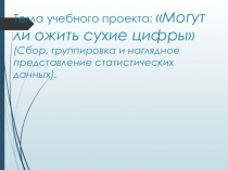 Презентация проекта Обработка статистических данных