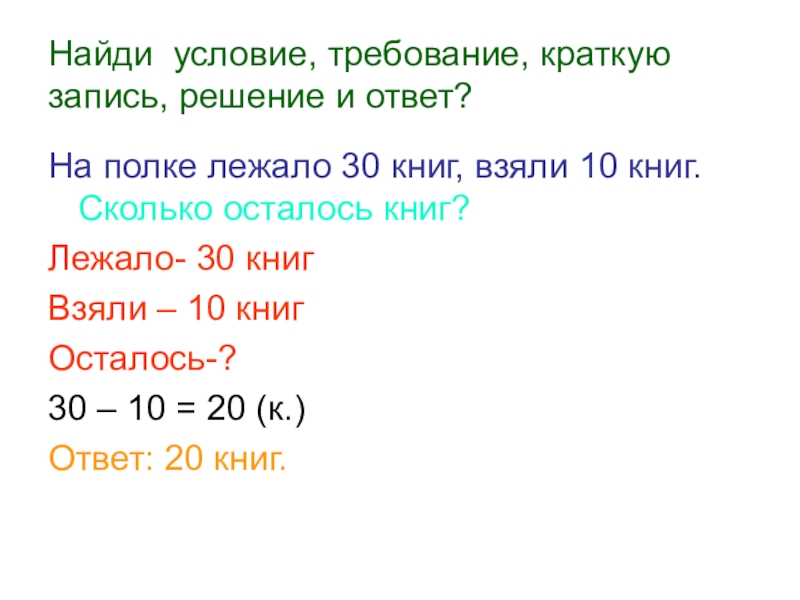 На полке стояло 10 книг. Краткая запись решение ответ. Требования для краткой записью. Рассмотри краткую запись задачи закончи решение. Краткая запись книги.