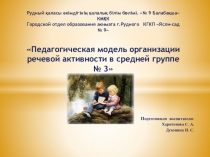 Педагогическая модель организации речевой активности в средней группе № 3