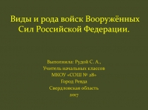 Презентация - викторина Виды и рода войск