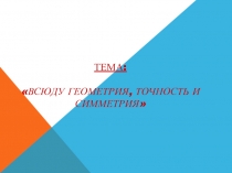 Презентация по математике Всюду геометрия, точность и симметрия
