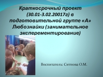 Презентация по экспериментированию в подготовительной группе