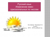Презентация по русскому языку на тему: Изменение имен прилагательных по числам