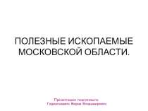 Презентация ПОЛЕЗНЫЕ ИСКОПАЕМЫЕ МОСКОВСКОЙ ОБЛАСТИ