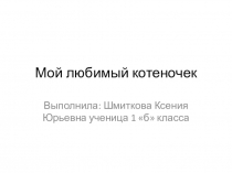 Презентация Мой любимый котеночек