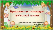 Предметно-развивающая среда моей группы