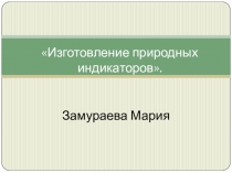 Презентация по проектной работе Индикаторы из красной капусты