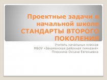 Презентация Проектные задачи в начальной школе.