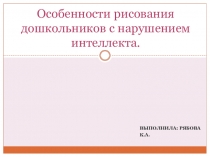 Особенности рисования дошкольников с нарушением интеллекта