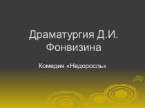 Презентация к уроку на тему: Драматургия Д.И.Фонвизина.Комедия Недоросль