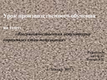 Урок производственного обучения ПМ. 01 Высококачественная штукатурка кирпичных стен помещения