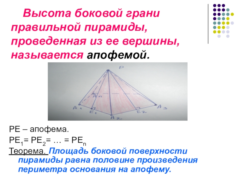 Боковая высота пирамиды