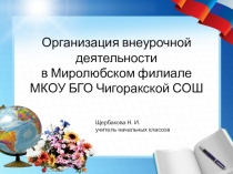Презентация Организация внеурочной деятельности Миролюбского филиала МКОУ БГО Чигоракская СОШ