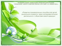 Развитие познавательных способностей дошкольников через экспериментальную деятельность с объектами живой природы