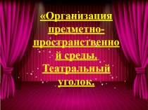 Презентация Организация предметно пространственной среды. Театральный уголок.