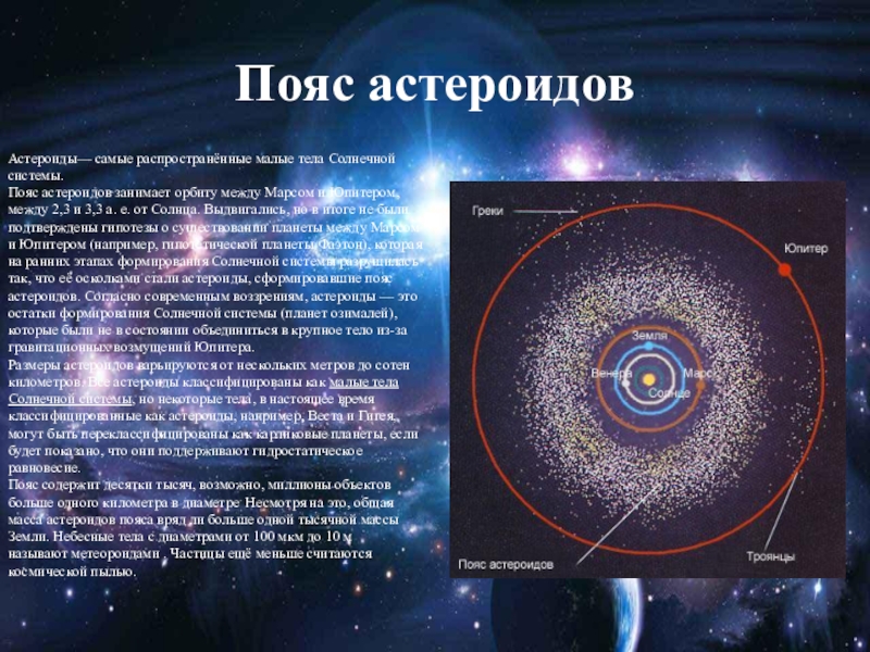 Презентация пояса астероидов и пояс койпера