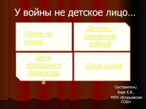 Презентация к разработке нравственного классного часа У войны не детское лицо