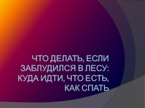 ПрезентацияЕсли ты заблудился в лесу