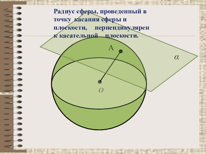 Плоскость перпендикулярная радиусу. Радиус сферы проведенный в точку касания. Радиус сферы проведенный в точку касания сферы и плоскости. Радиус сферы проведенный в точку касания сферы и прямой. Радиус сферы проведённый в точку касания сферы и прямой к этой прямой.