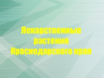Презентация Лекарственные растения Краснодарского края