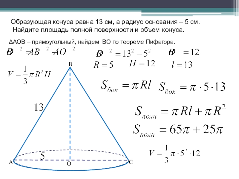 Площадь поверхности конуса высота и радиус. Образующая конуса. Формула образующей конуса. Площадь полной поверхности конуса равна. Радиус основания конуса.