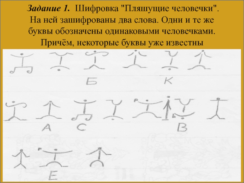 Пляшущие человечки. Шифровка Пляшущие человечки. Задание Пляшущие человечки. Шпионский шифр Пляшущие человечки. Задания для детей Пляшущие человечки.