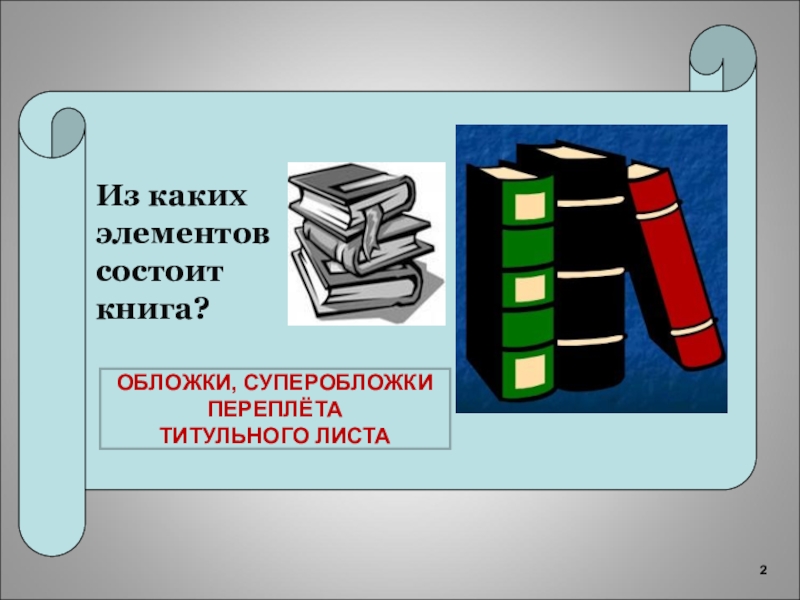 Из чего состоит книга презентация для дошкольников