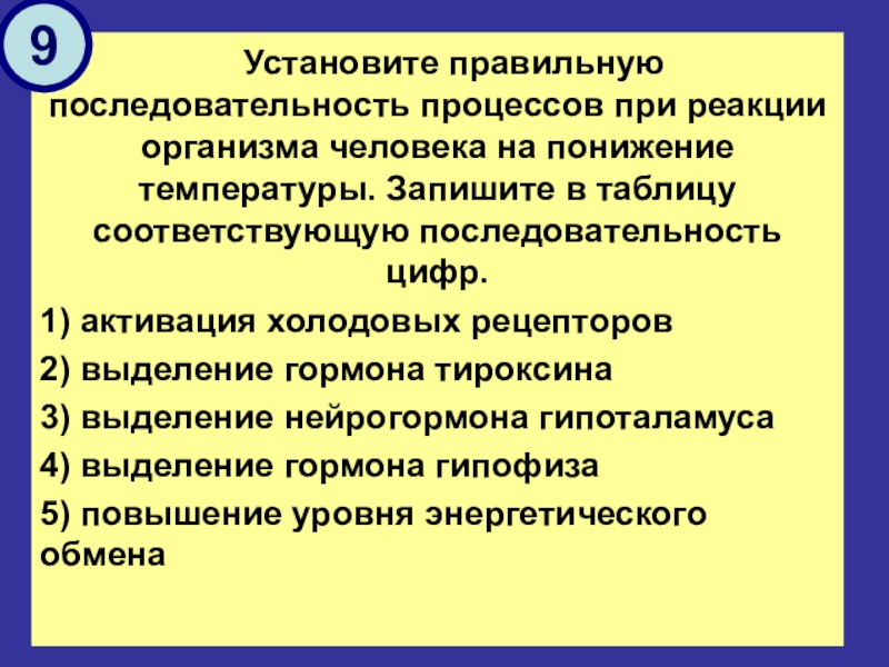 Последовательность процессов. Установите последовательность реакций организма на внешние. Последовательность процесса выделения. Последовательность реакций организма на внешние воздействия. Последовательность выделения тироксина начиная с гипоталамуса.