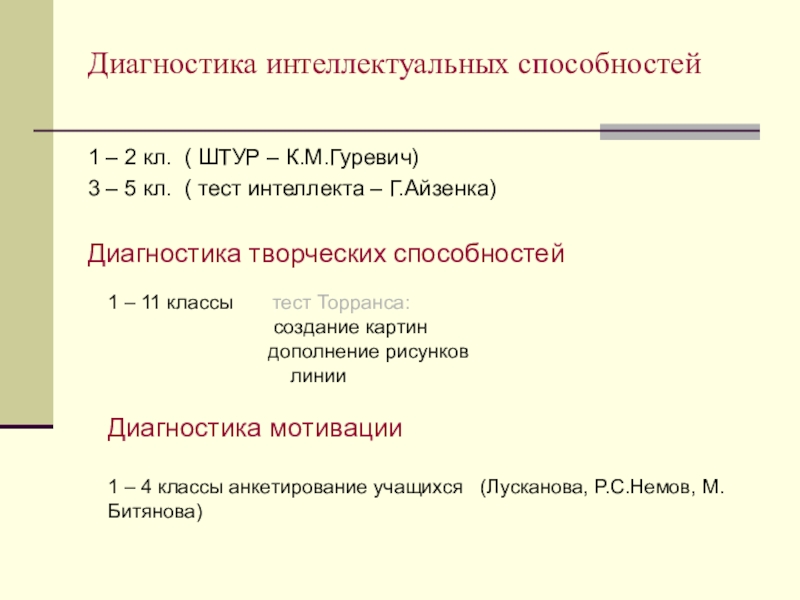 Диагностика интеллекта