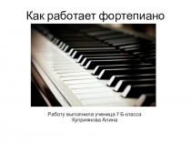 ПрезентацияКак работает механика фортепиано