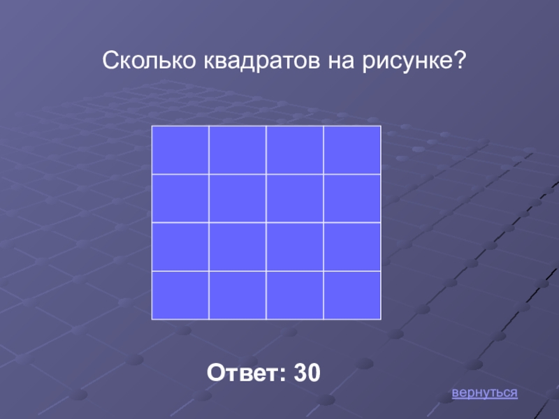 Сколько квадратов на рисунке 7 на 7