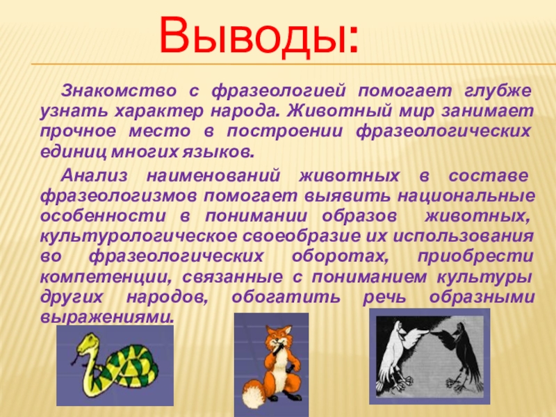 Проект по русскому языку 6 класс на тему фразеологизмы с названиями животных