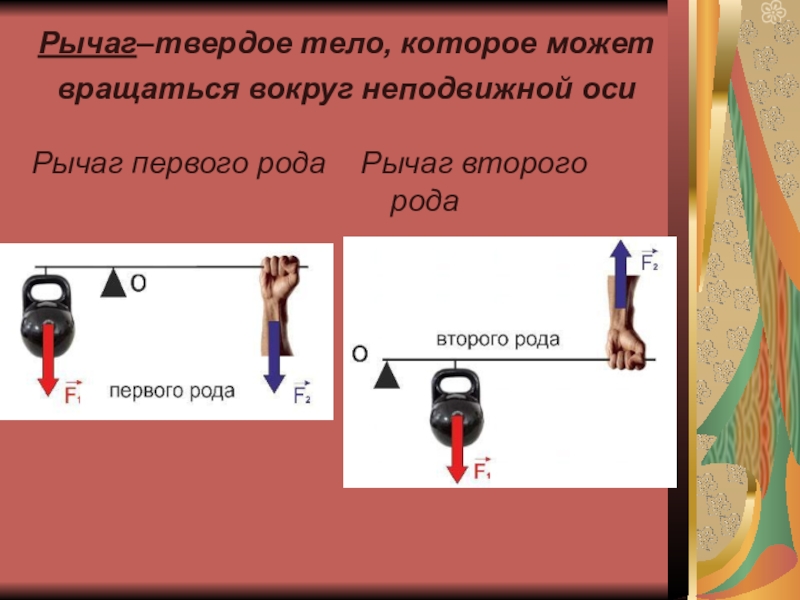 Урок простые механизмы рычаг равновесие сил на рычаге 7 класс презентация