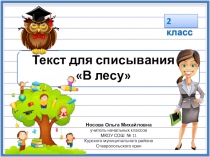 Текст для списывания В лесу