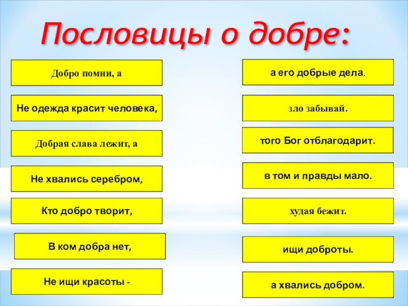 Пословицы о доброте 4 класс