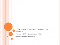 Презентация по окружающему миру на тему  О молниях, змеях, собаках и прочем (3 класс)