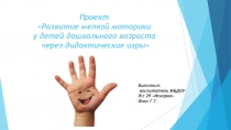 Проект Развитие мелкой моторики у детей дошкольного возраста через дидактические игры