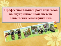 Презентация к выступлению на педсовете на тему Профессиональный рост педагогов во внутришкольной системе повышения квалификации.