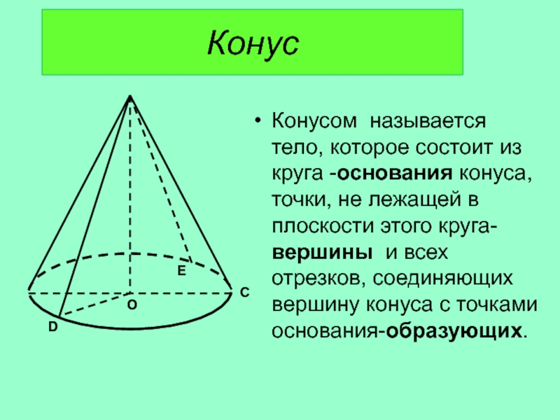 Основанием конуса является