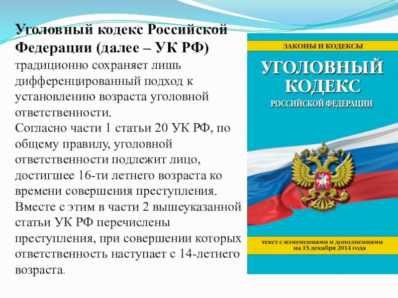 Реферат: Уголовный кодекс Российской Федерации