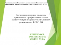 Профессиональная компетентность педагогов в условиях реализации ФГОС ДО