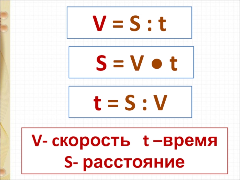 Математика s t v. Скорость математика. V * T = S V = S : TT = S : V. V T S В математике.