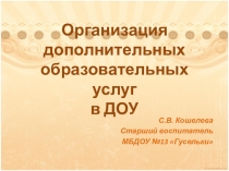 Презентация по организации платных услуг в МБДОУ №13