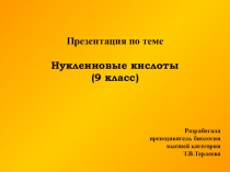 Презентация по биологии на тему Нуклеиновые кислоты