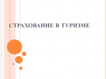 Презентация по теме Страхование в туризме