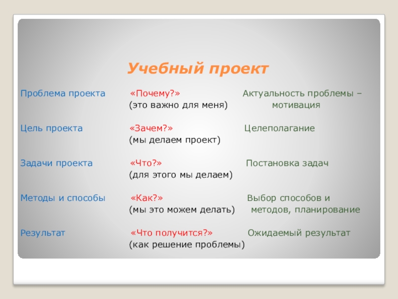 На какой вопрос отвечает проблема в проекте