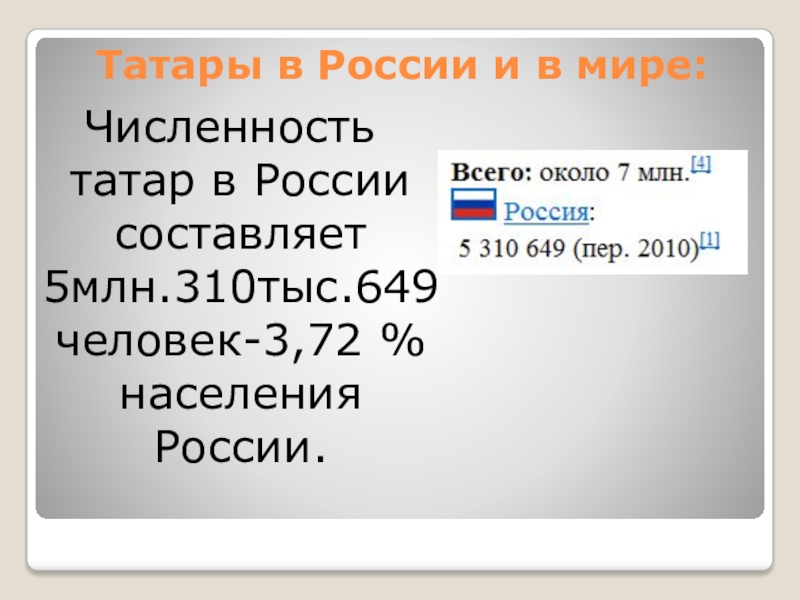 Численность татар