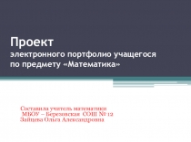 Презентация по математике Портфолио ученика (5-6 класс)