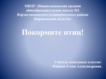 Презентация для внеклассной работы в начальной школе Покормите птиц!(3 класс)